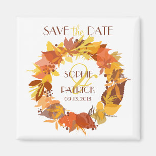 Herbst-Blätter windt Save the Date Magneten Magnet