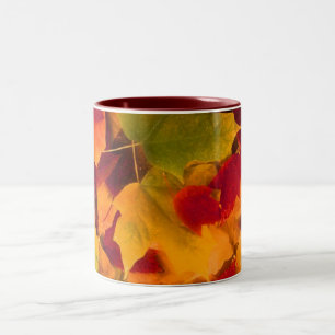 Herbst-Blätter Zweifarbige Tasse