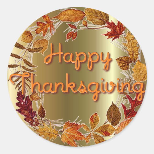 HERBST-BLÄTTERWREATH durch SHARON SHARPE Runder Aufkleber (Vorderseite)