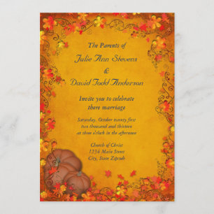 Herbst-Bliss-Hochzeit Einladung