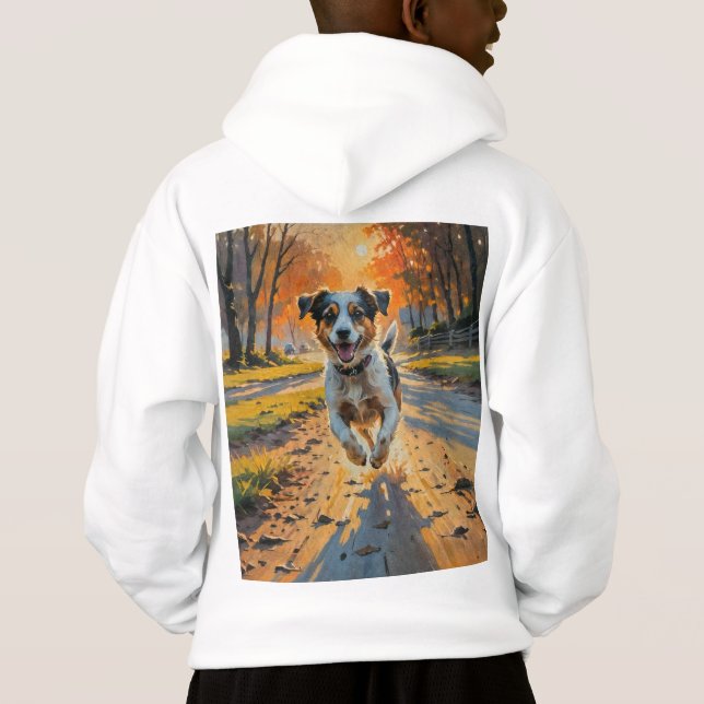 Herbst-Bliss-Hund Hoodie (Rückseite)