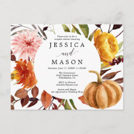 Herbst-Bliss-Paare-Dusche Einladung Postkarte