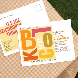 Herbst-Block-Fest-Retro-Typografie-Viertel-Veranst Postkarte