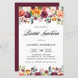 Herbst Blooms Garland Bridal Luncheon Einladung