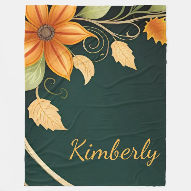 Herbst Blossom Elegance Fleecedecke (Vorderseite)