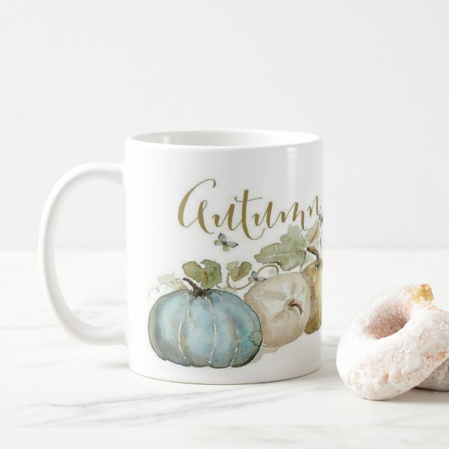 Herbst-Blue Pumpkin-Kaffee-Tasse Kaffeetasse (Mit Donut)