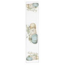 Herbst Blue Pumpkin Table Runner