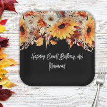 Herbst-Blume im Schwarzen Party