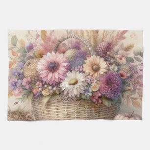 Herbst Blume in Pastellfarben Aquarellmalerei Geschirrtuch