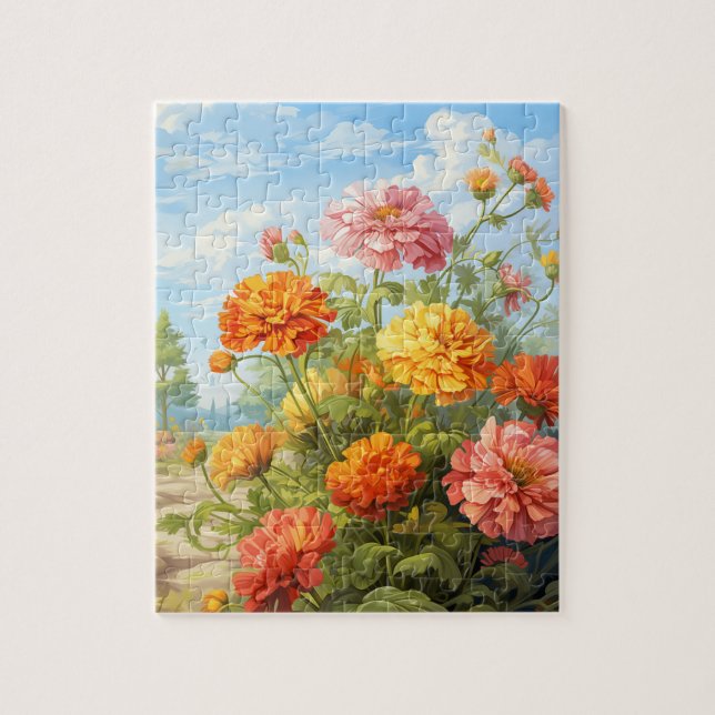 Herbst Blume Marigold Puzzle 110 Stk. 20,3 x 25,4  (Vertikal)