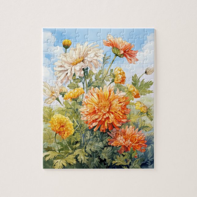 Herbst Blume Marigold Puzzle 110 Stk. 20,3 x 25,4  (Vertikal)