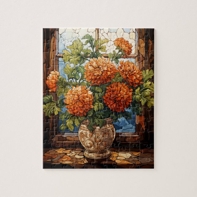 Herbst Blume Marigold Puzzle 110 Stk. 20,3 x 25,4  (Vertikal)