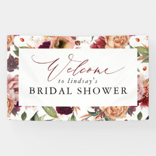 Herbst-Blume Orange und Burgund Rot Willkommen Banner