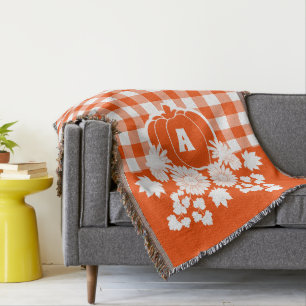 Herbst Blume & Pumpkin Weintrauben Kariert Decke