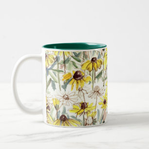 Herbst Blume Schwarze Mit Augen Susans Housewärme Zweifarbige Tasse