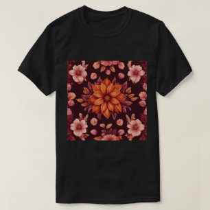 Herbst Blume Schwarzer T - Shirt
