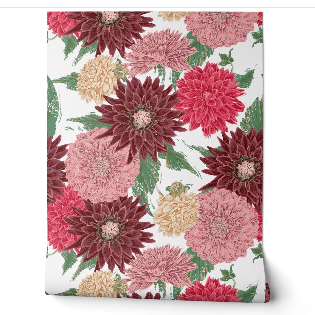 Herbst Blumen Dahlien Tapete (Abrollen)