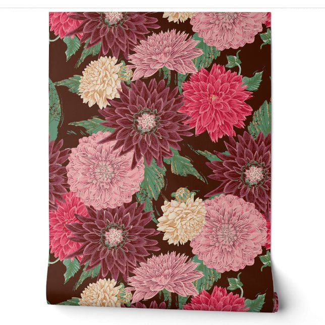 Herbst Blumen Dahlien Tapete (Abrollen)