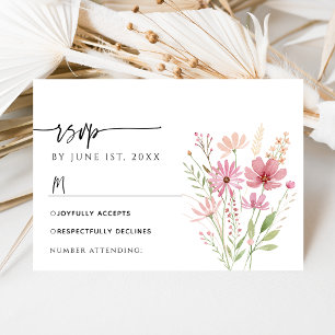 Herbst-Blumen-Hochzeit-Antwortkarte RSVP Karte