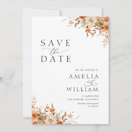 Herbst Blumen Hochzeit speichern das Datum Save The Date