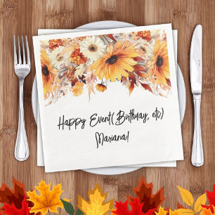 Herbst-Blumen-Party-Servietten Serviette