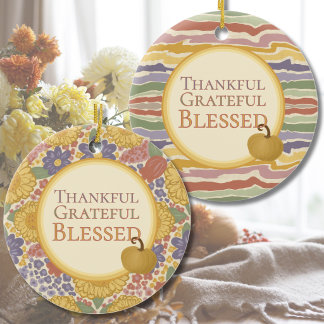 Herbst-Blumen-Thanksgiving-Ornament – Gastgeber-Ge Keramik Ornament