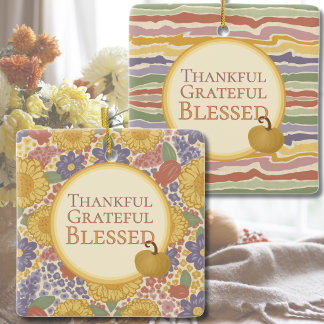 Herbst-Blumen-Thanksgiving-Ornament – Gastgeber-Ge Keramikornament