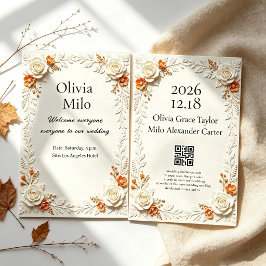 Herbst-Blumen-Themen-Hochzeit  Einladung