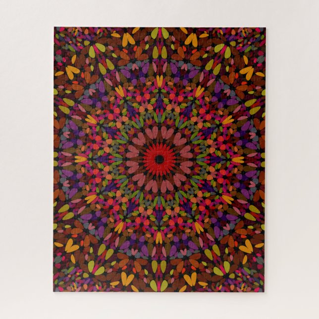 Herbst-Blumenblatt-Mandala Puzzle (Vertikal)