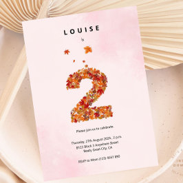 Herbst Blumengarten 2. Geburtstagsästhesie Einladung