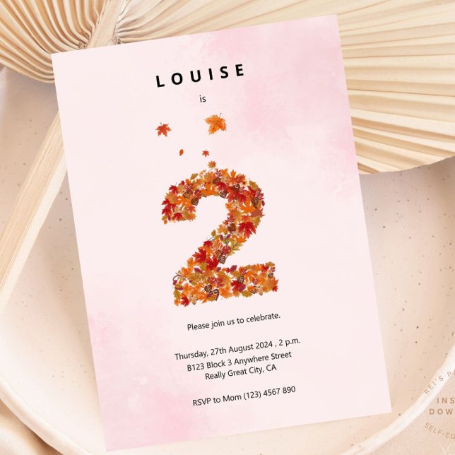 Herbst Blumengarten 2. Geburtstagsästhesie Einladung (Von Creator hochgeladen)