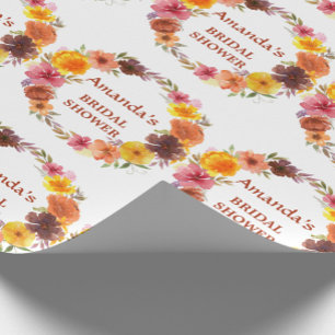 Herbst-Blumenkranz-Brautparty Geschenkpapier