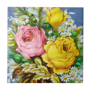 Herbst-Blumenstrauß-Aquarell Fliese