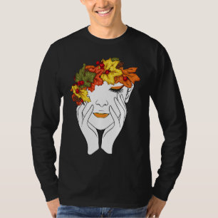 Herbst-Blumenstrauß Mädchen Erntedankfest Retro-Ku T-Shirt