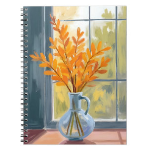 Herbst-Blumenvase-Aquarell Notizblock