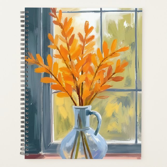 Herbst-Blumenvase-Aquarell Planer (Vorderseite)