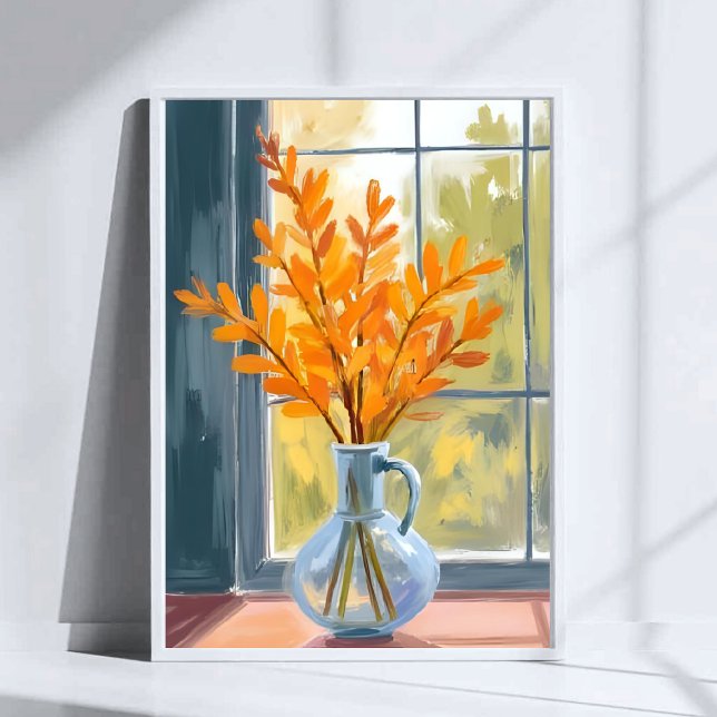 Herbst-Blumenvase Wasserfarben Kunst Poster (Von Creator hochgeladen)