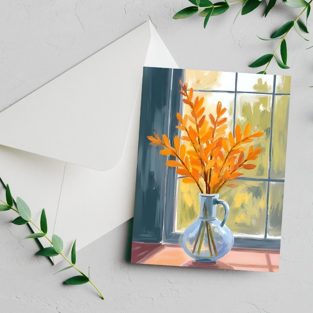 Herbst-Blumenvase-Wasserfarbenkarte (Von Creator hochgeladen)