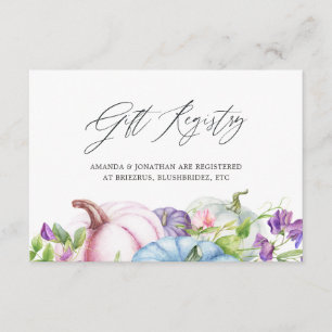 Herbst - Blumiges Hochzeitsgeschenkregister Begleitkarte