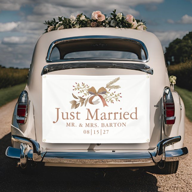 Herbst-Bogen Frisch Verheiratet Auto Banner (Von Creator hochgeladen)