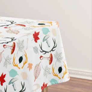 Herbst-Boho-Blätter fallen Wald Wasserfarbe Tischdecke