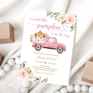 Herbst-Boho-Kürbis-Baby-Party Einladung