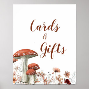 Herbst Boho Pilz-Karten und Geschenkposter Poster