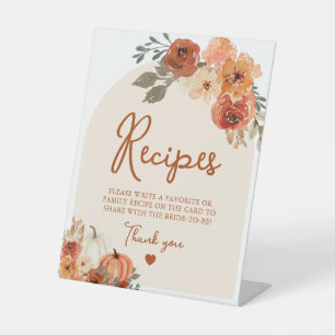 Herbst Boho Terrakotta-Kürbis-Junggesellinnenabsch Sockelschild