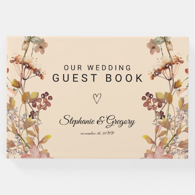 Herbst-Boho-Wildblume Gästebuch (Vorderseite)