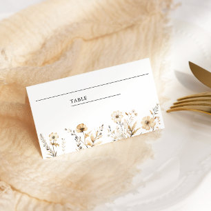 Herbst Boho Wildblumen-Hochzeit Platzkarte