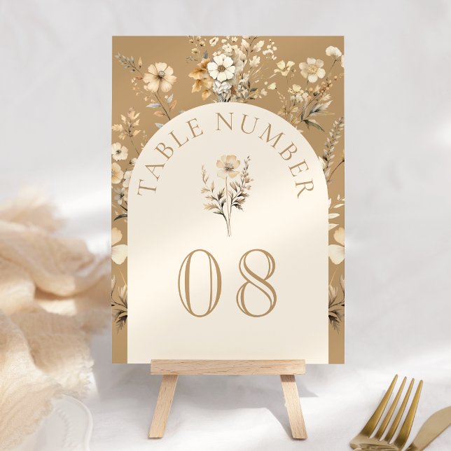 Herbst Boho Wildblumen-Hochzeit Tischnummer (Von Creator hochgeladen)