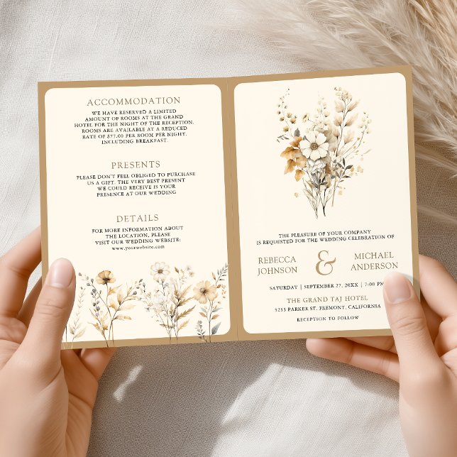 Herbst Boho Wildblumen QR-Code Hochzeit Einladung (Von Creator hochgeladen)