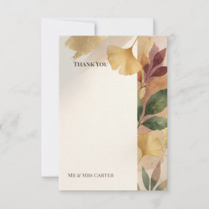 Herbst-Bordeaux-Blumen-Hochzeit-Dankeskarten Dankeskarte