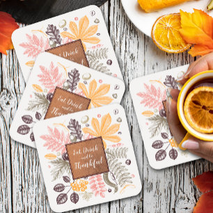 Herbst Botanicals zum Thanksgiving Rechteckiger Pappuntersetzer